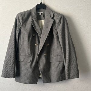 Free Assembly Black & White Houndstooth Double Breast Jacket, Size L
